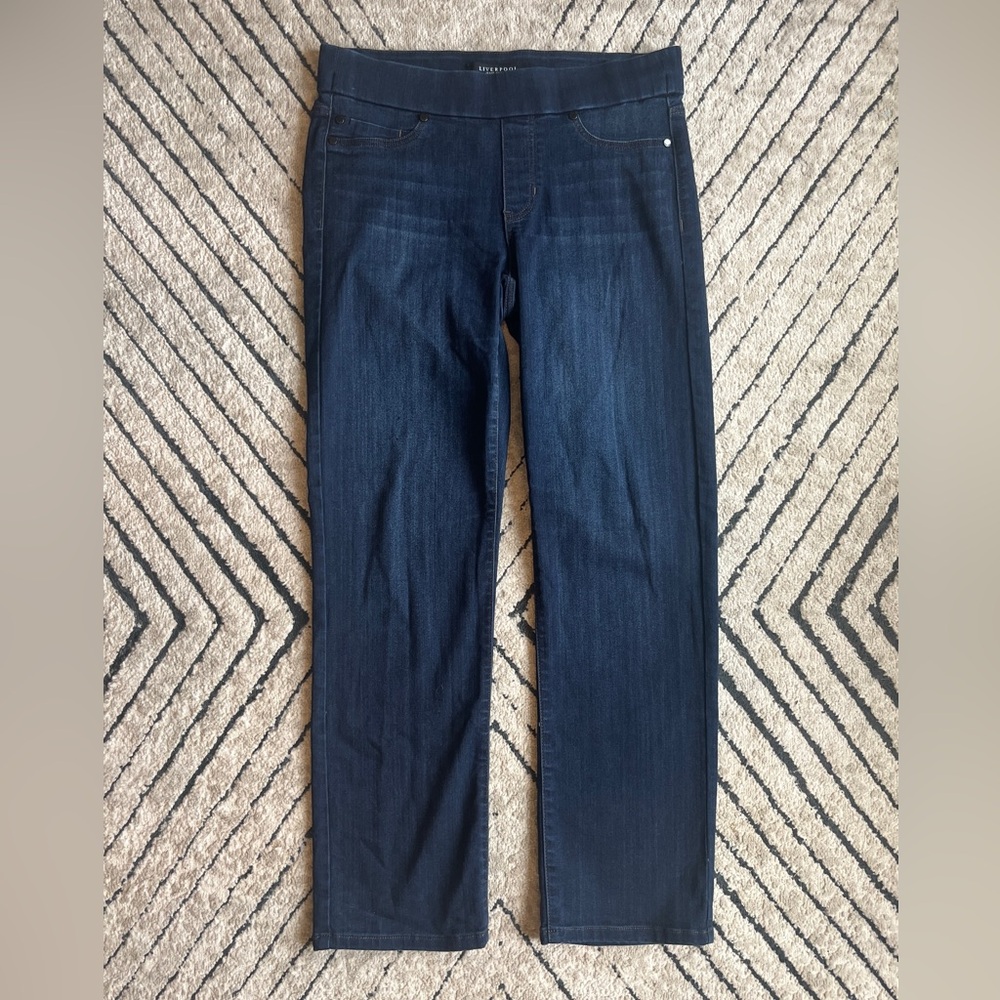 Liverpool Dark Blue Pull on Jeans - Sz 8